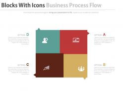 Download four blocks with icons business process flow flat powerpoint design