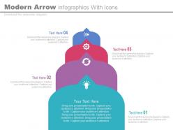 Download four modern arrow infographics with icons flat powerpoint design