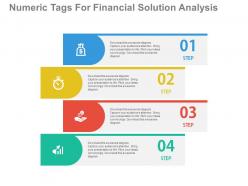 Download four numeric tags for financial solution analysis flat powerpoint design