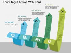 Download four staged arrows with icons flat powerpoint design