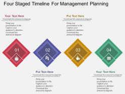 Download four staged timeline for management planning flat powerpoint design