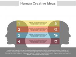Download four tags for human creative idea sharing flat powerpoint design