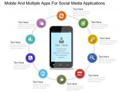 Download mobile and multiple apps for social media applications flat powerpoint design
