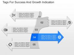 Download tags for success and growth indication powerpoint template