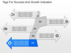 Download tags for success and growth indication powerpoint template
