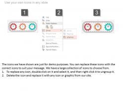 Download three gears and icons for process control flat powerpoint design