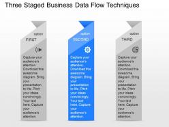 Download three staged business data flow techniques powerpoint template