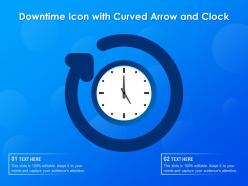 Downtime icon with curved arrow and clock