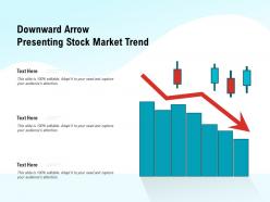 Downward arrow presenting stock market trend