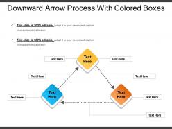 Downward arrow process with colored boxes
