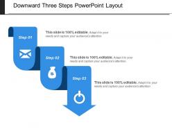 Downward three steps powerpoint layout