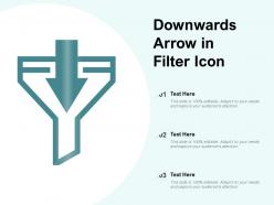 Downwards arrow in filter icon