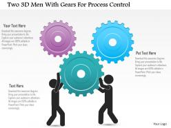 Dp two 3d men with gears for process control powerpoint template