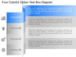 Dq four colorful option text box diagram powerpoint template