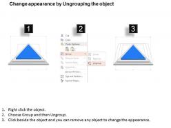 Dq three staged segment triangle diagram powerpoint template