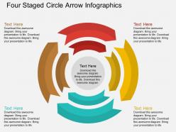 Dr four staged circle arrow infographics flat powerpoint design