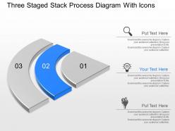 Dr three staged stack process diagram with icons powerpoint template