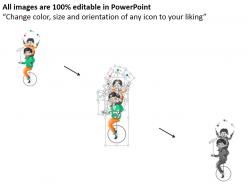 Dr two man balancing and juggling on unicycle in circus powerpoint template