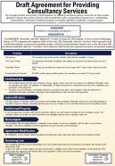 Draft agreement for providing consultancy services presentation report infographic ppt pdf document