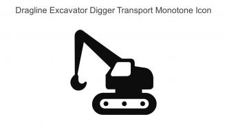 Dragline Excavator Digger Transport Monotone Icon In Powerpoint Pptx Png And Editable Eps Format