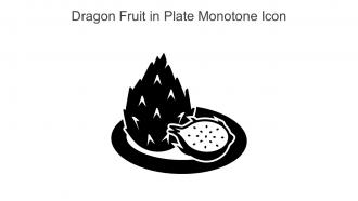 Dragon Fruit In Plate Monotone Icon In Powerpoint Pptx Png And Editable Eps Format