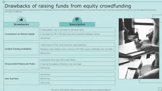 Drawbacks Of Raising Funds From Equity Crowdfunding Strategic Fundraising Plan
