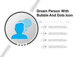 Dream person with bubble and dots icon