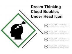 Dream thinking cloud bubbles under head icon