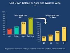 Drill down sales for year and quarter wise