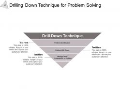 Drilling down technique for problem solving