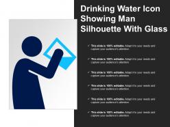 Drinking water icon showing man silhouette with glass