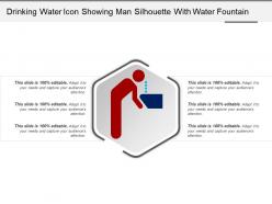 Drinking Water Icon Showing Man Silhouette With Water Fountain