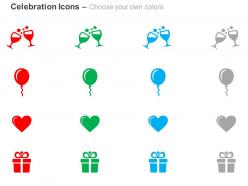Drinks balloons heart gift box ppt icons graphics