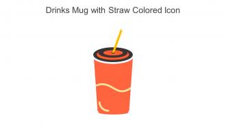 Drinks Mug With Straw Colored Icon In Powerpoint Pptx Png And Editable Eps Format