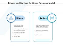 Drivers and barriers for green business model
