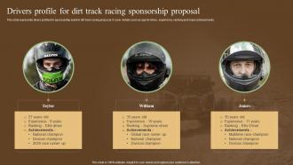 Drivers Profile For Dirt Track Racing Sponsorship Proposal Ppt Show Example Introduction
