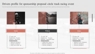 Drivers Profile For Sponsorship Proposal Circle Track Racing Event Ppt Demonstration