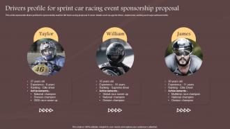 Drivers Profile For Sprint Car Racing Event Sponsorship Proposal Ppt Template