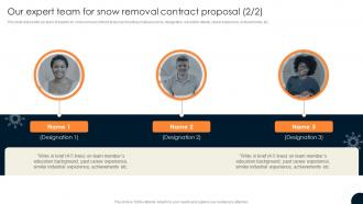 Driveway Snow Removal Contract Our Expert Team For Snow Removal Contract Proposal Ppt Graphics