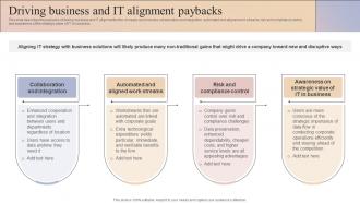 Driving Business And It Alignment Paybacks Business And It Alignment Ppt Show Graphics Download
