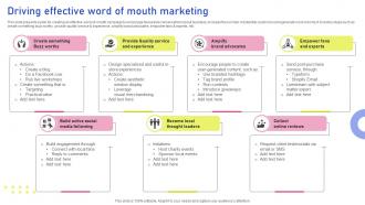Driving Effective Word Of Mouth Marketing