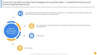 Driving factors resulting execution process evaluation execution mergers acquisition step 7 implement
