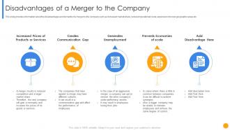Driving factors resulting in execution disadvantages of a merger to the company