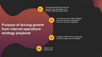 Driving Growth From Internal Operations Strategy Playbook Powerpoint Presentation Slides