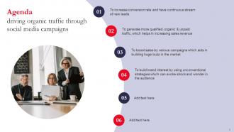 Driving Organic Traffic Through Social Media Campaigns Powerpoint Presentation Slides MKT CD V Template Appealing