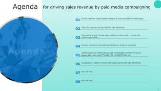Driving Sales Revenue By Paid Media Campaigning Powerpoint Presentation Slides MKT CD V Appealing Designed