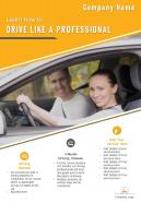 Driving school pamphlet two page brochure template