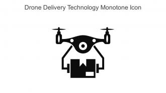 Drone Delivery Technology Monotone Icon In Powerpoint Pptx Png And Editable Eps Format