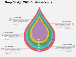 Drop design with business icons flat powerpoint design