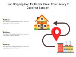 Drop shipping icon for goods transit from factory to customer location